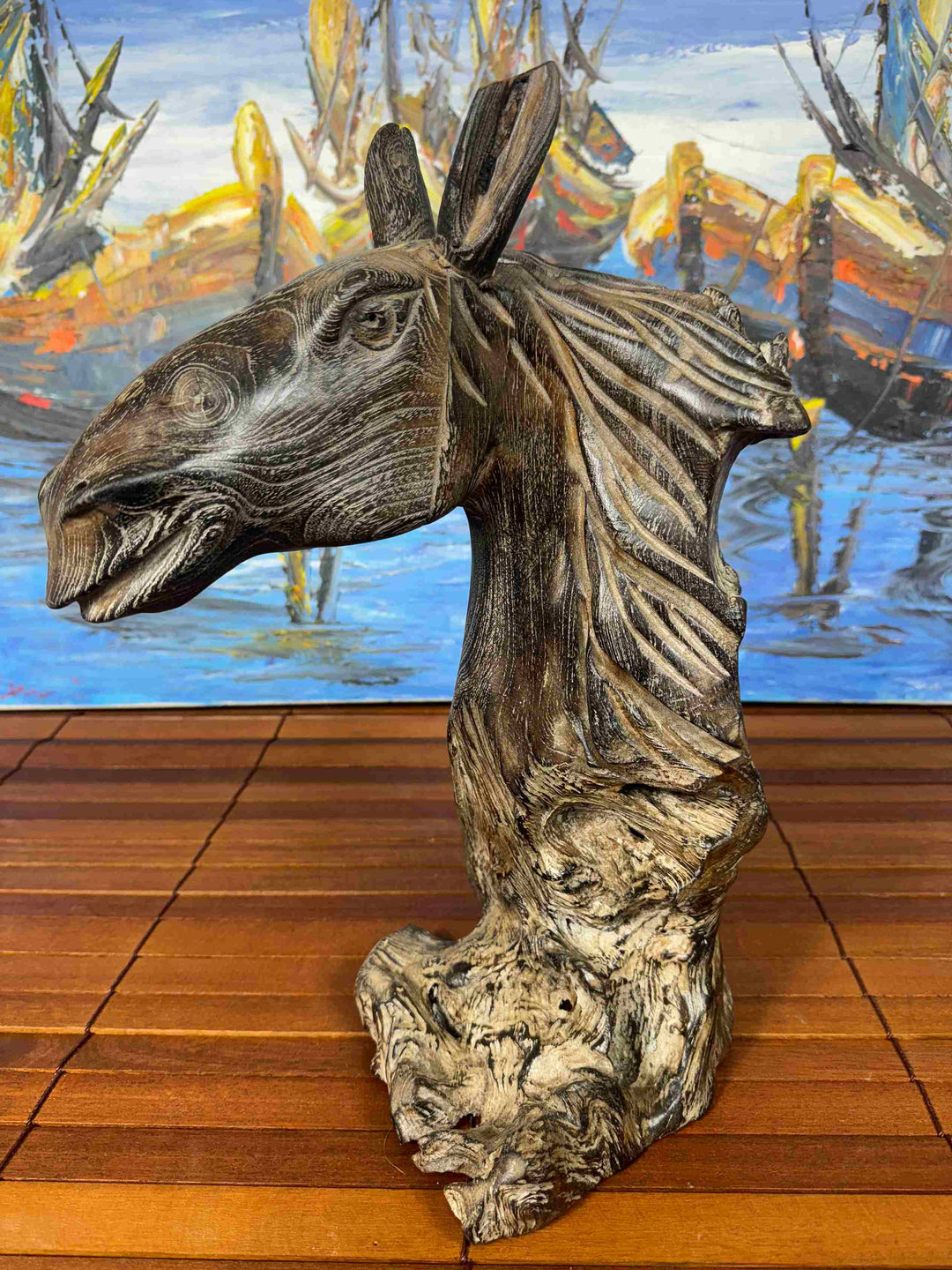 Cabeça de Cavalo Esculpido em Madeira - IndoBali