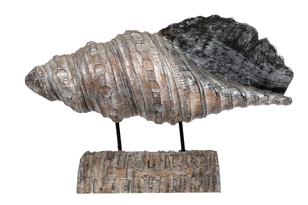 Concha Horizontal de Madeira com Base - Marrom - IndoBali