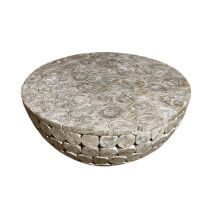 Mesa Circular em Tronquinhos Teca