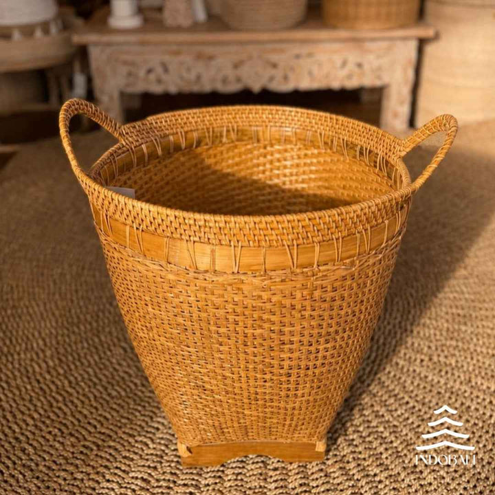 Cesta de Rattan com Bambu - Natural
