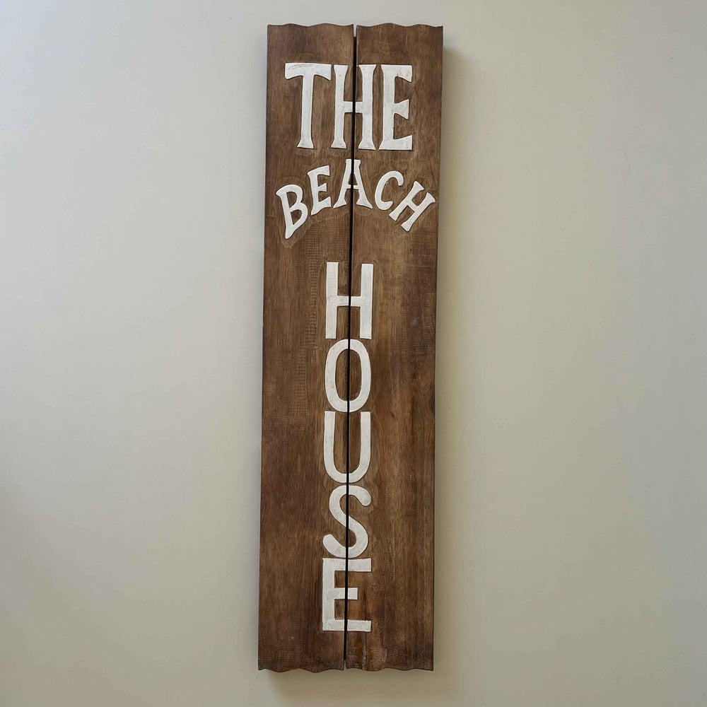 Placa de Beach House - Marrom