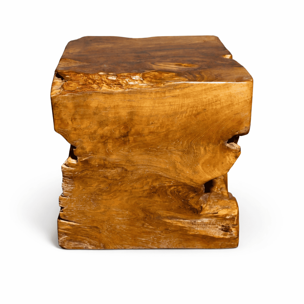 Banquinho quadrado de Madeira Teca 45x40x40 cm