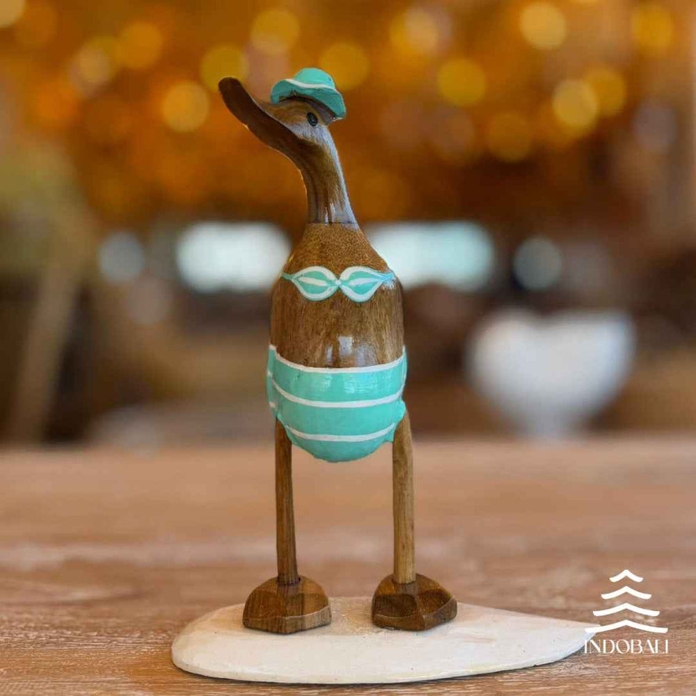 Pato Surfista com Biquíni - Verde Água
