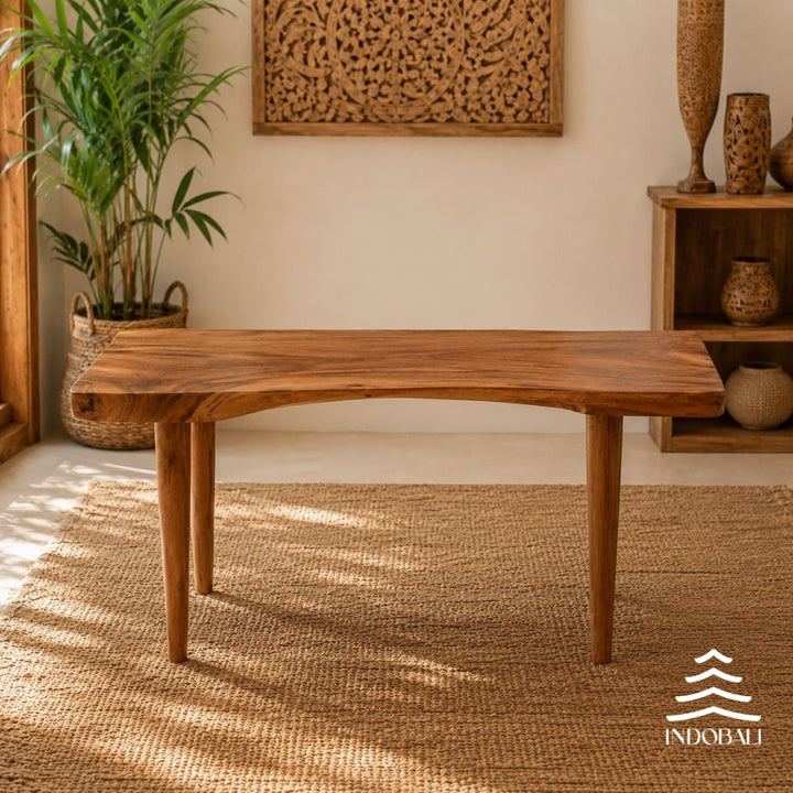 Mesa Balinesa Tronco Grossa de Madeira Importada Suar C:158 x L:77 x A:85 cm
