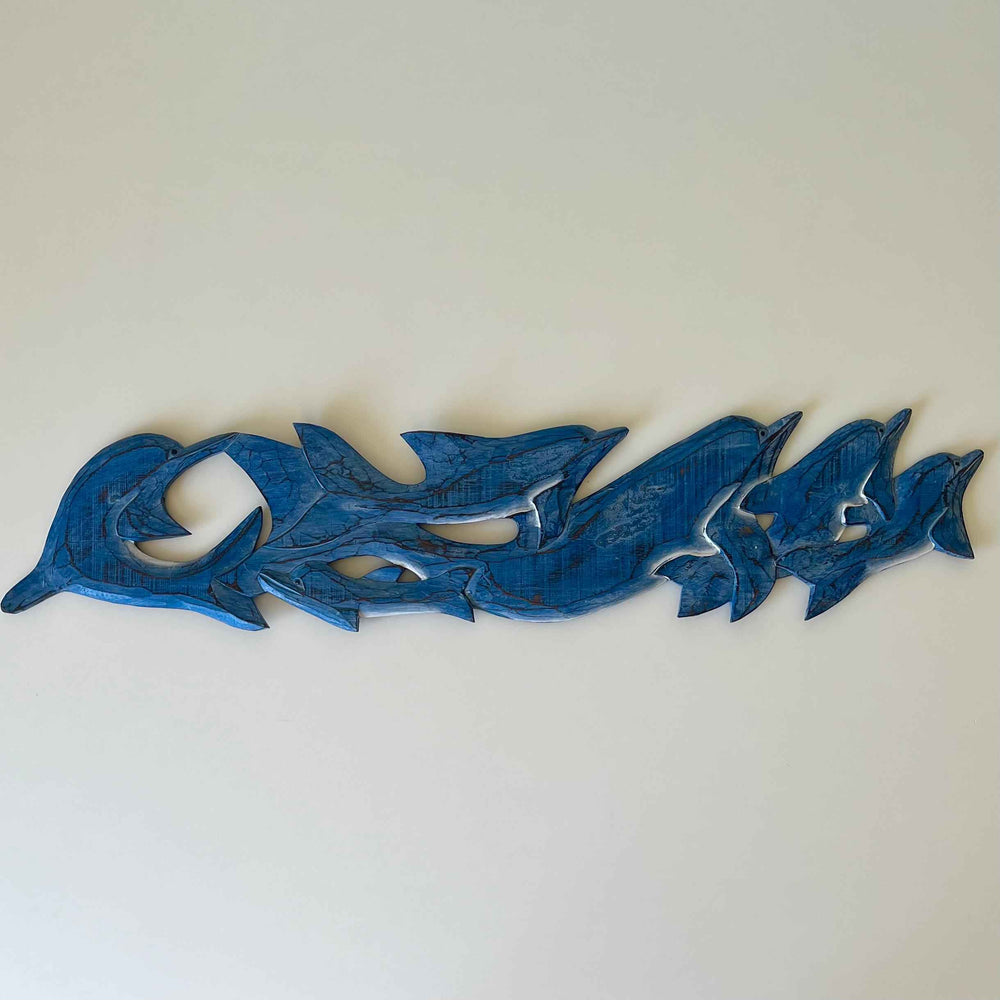 Placa Família de Golfinhos - Azul