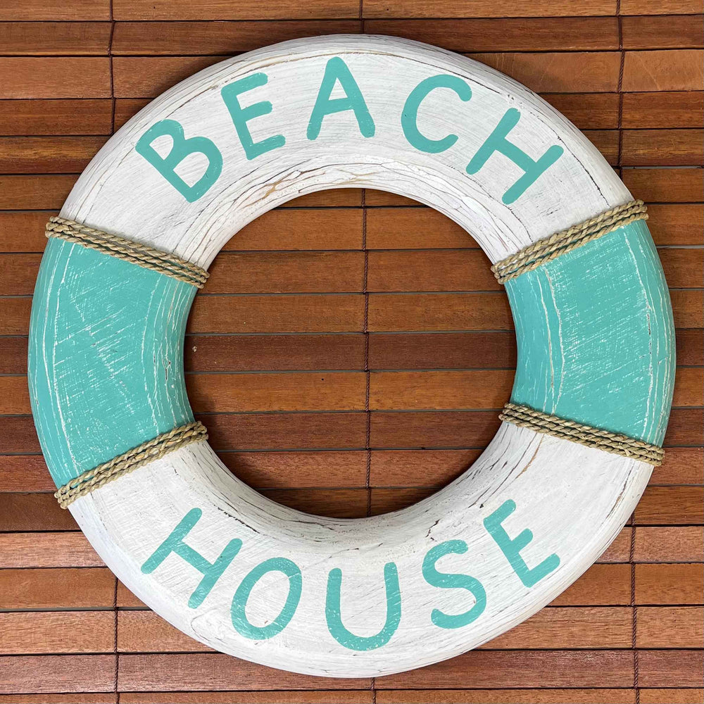 Placa de Madeira Beach House 50 cm