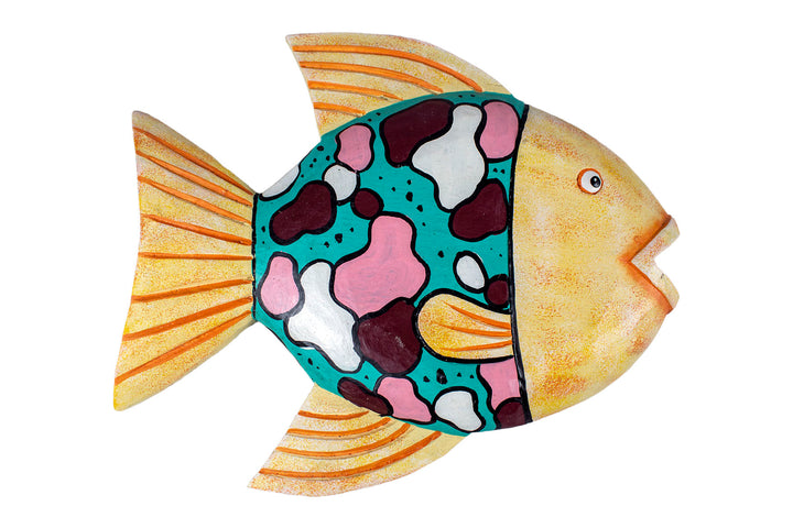Quadro de Madeira Peixe Gordo - Amarelo