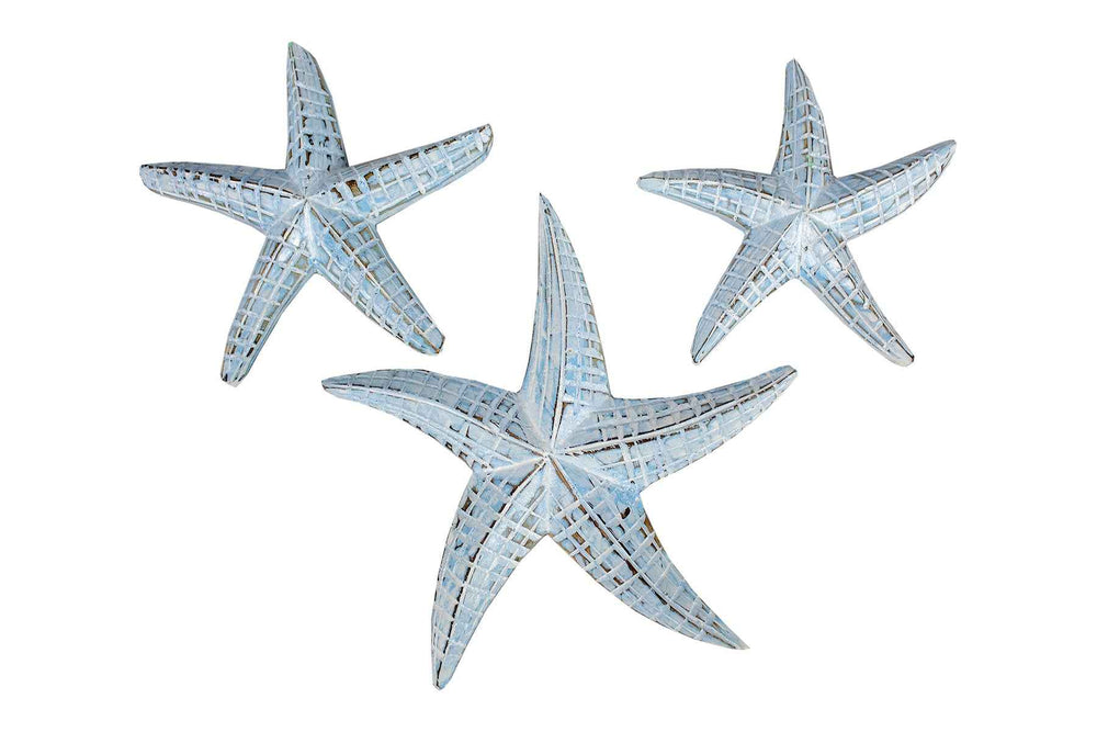Jogo 3 Estrelas Azul Claro - Madeira