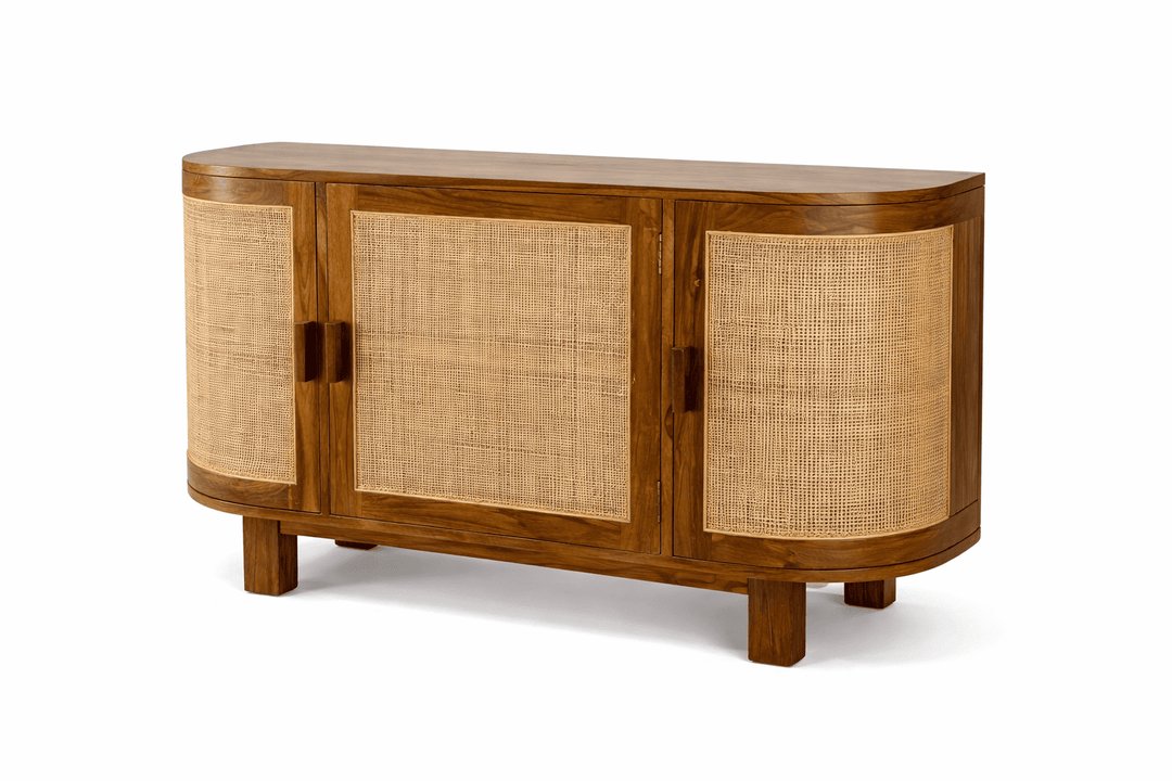 Buffet Madeira Oval 3 portas Rattan Fino