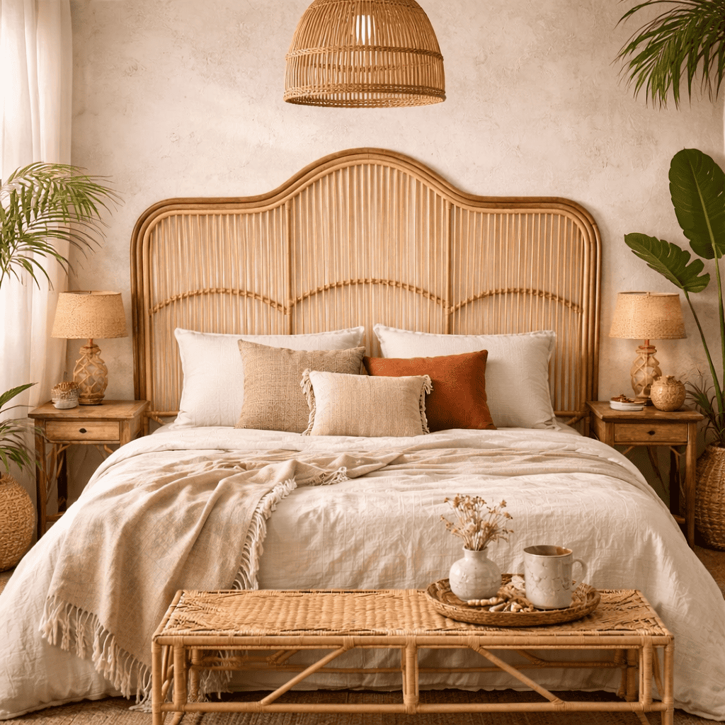 Cabeceira Cama Casal Rattan Modelo: Linhas