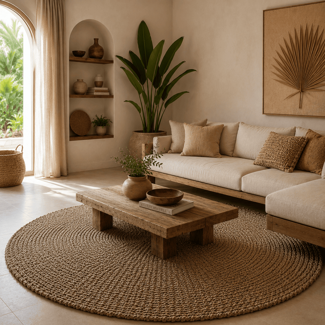 Tapete Circular Seagrass Cor Natural