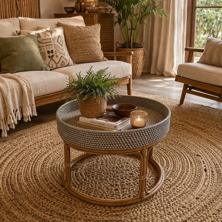 Mesa de Rattan - Azul