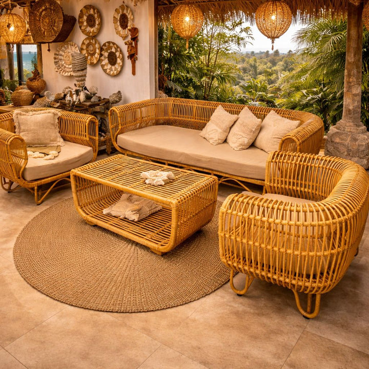 Jogo de Sala Rattan 4 Peças Modelo: Bigi