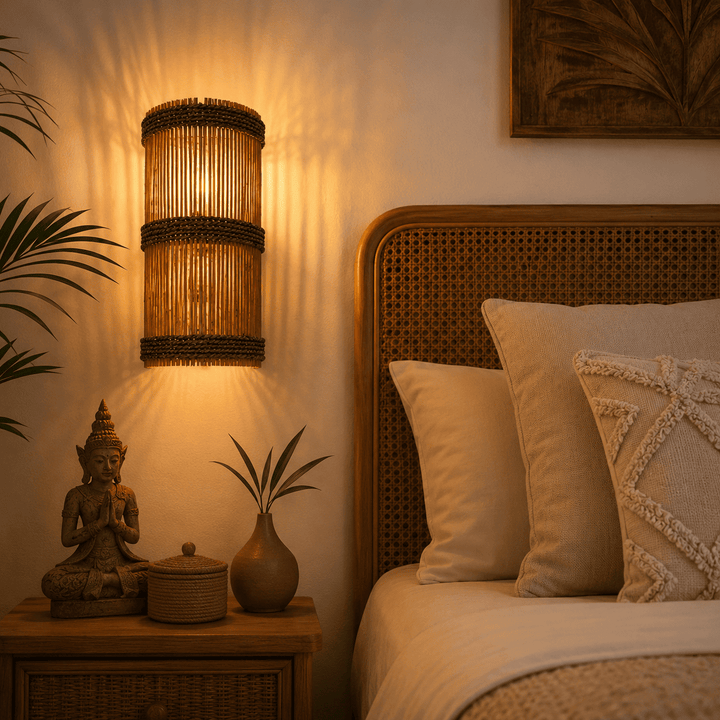 Arandela de Rattan com Corda