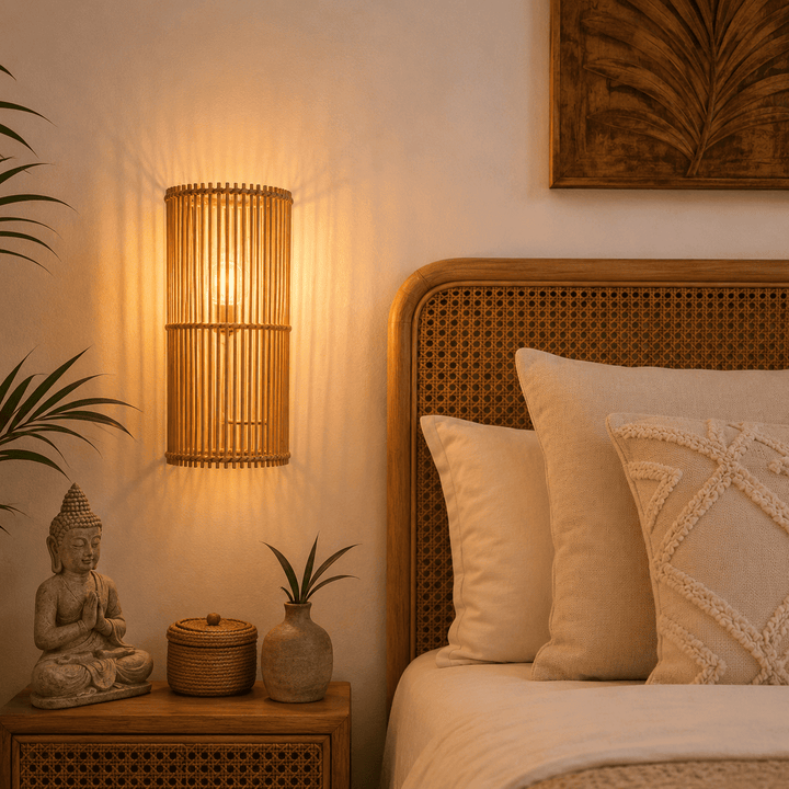 Arandela de Rattan Simples
