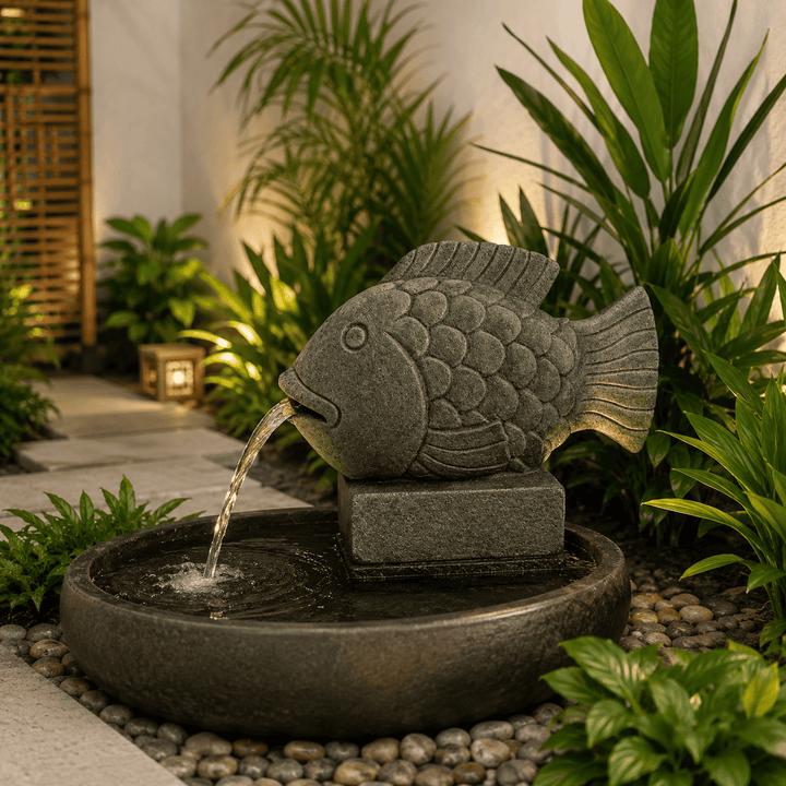 Fonte de Jardim Peixe Dourado - Cimento 52x40x23 cm