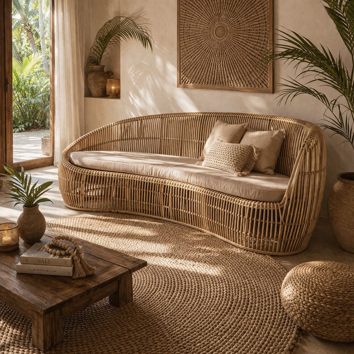 Sofá de Sala Rattan Ondulado Modelo: Onda