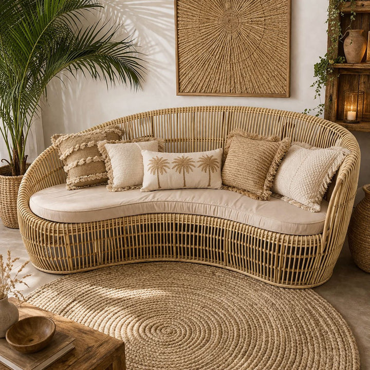 Sofá de Sala Rattan Ondulado Modelo: Onda