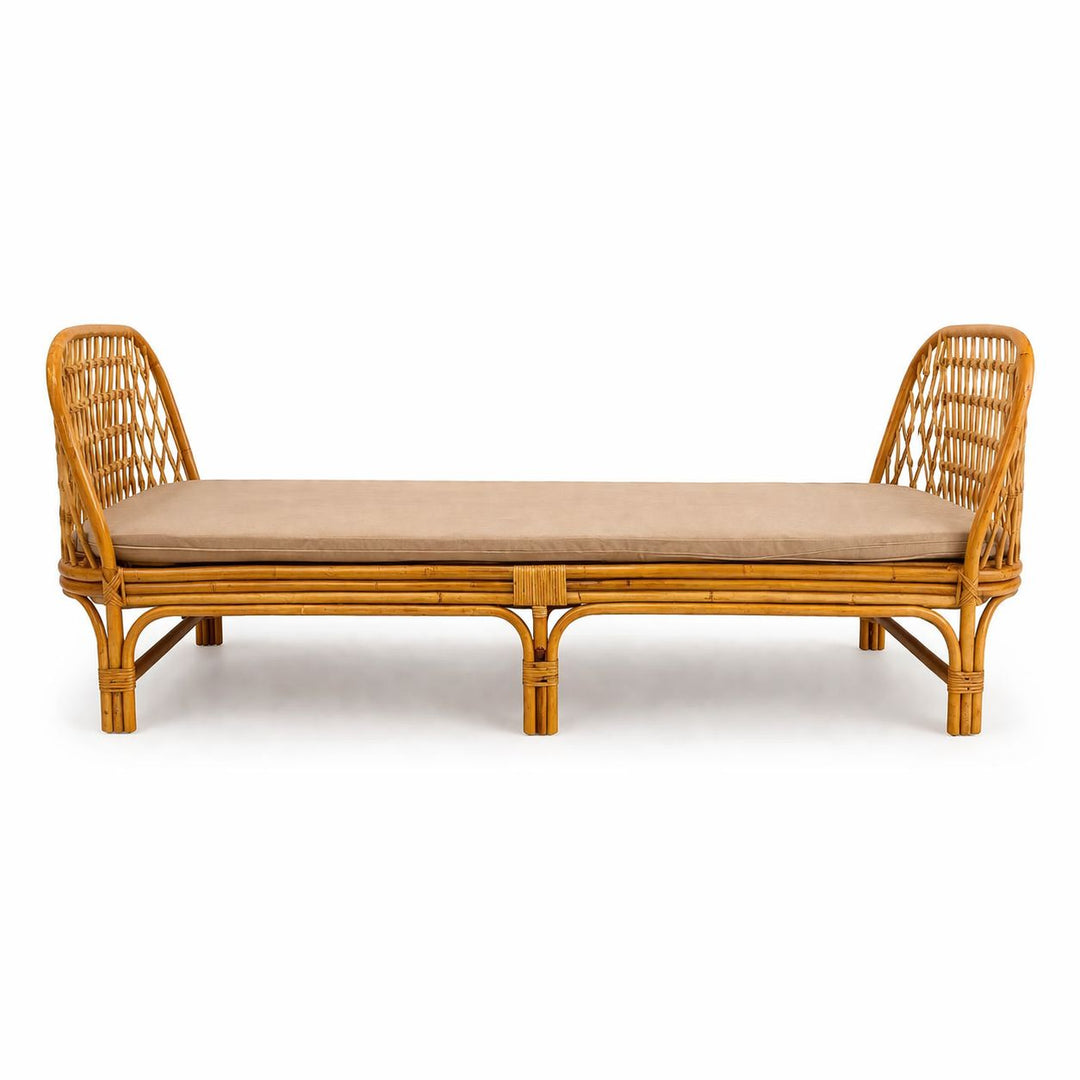 Sofá de Rattan tipo cama cor natural