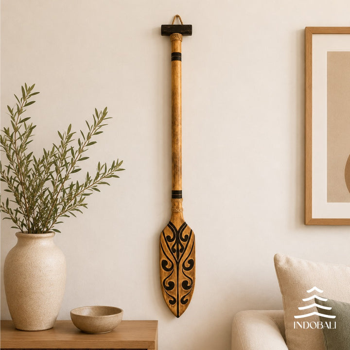 Remo Tribal com Ponta 1,2m - Marrom com Preto