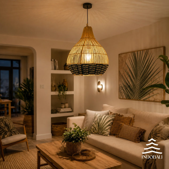 Luminária Cangu Preto - Rattan