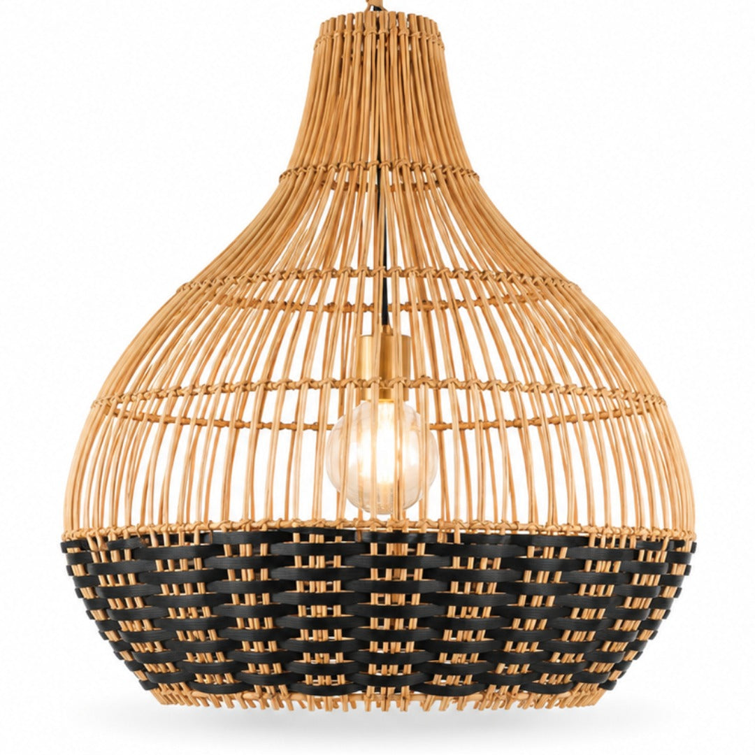 Luminária Cangu Preto - Rattan