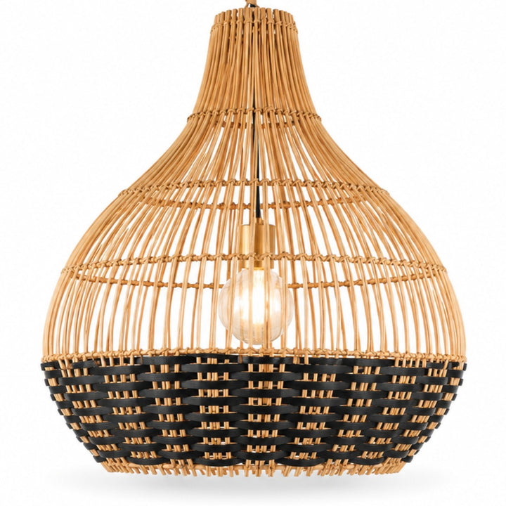 Luminária Cangu Preto - Rattan