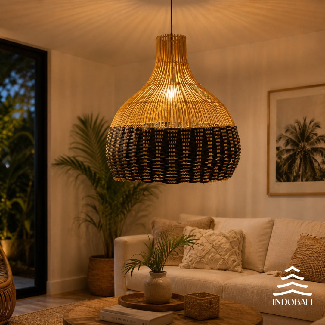 Luminária Cangu Preto - Rattan