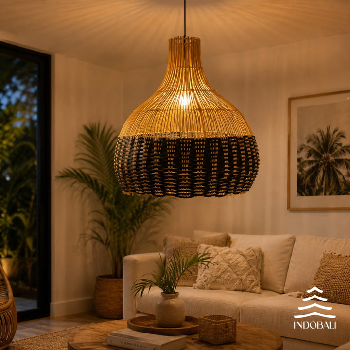 Luminária Cangu Preto - Rattan