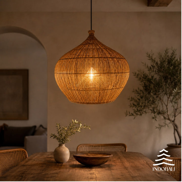 Luminária Nusa Penida Marrom Bambu Asiático