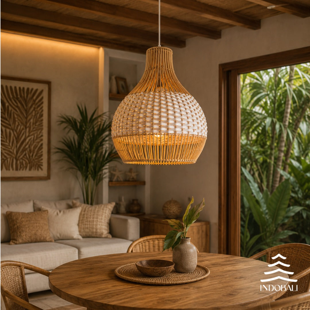 Luminária Cangu Branco - Rattan