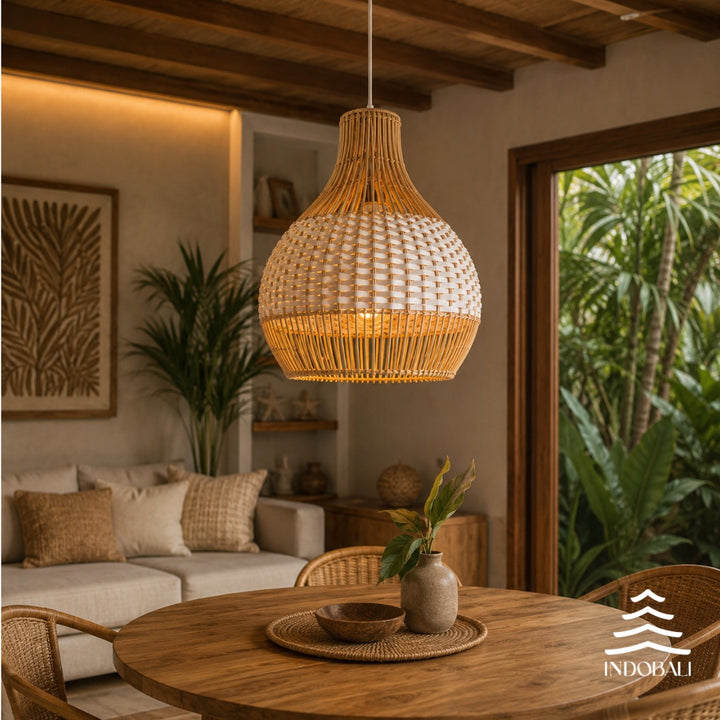 Luminária Cangu Branco - Rattan