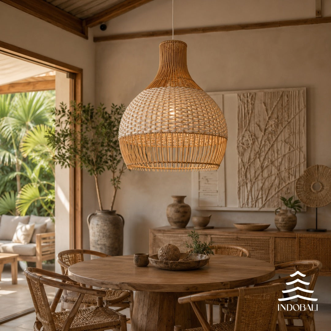 Luminária Cangu Branco - Rattan