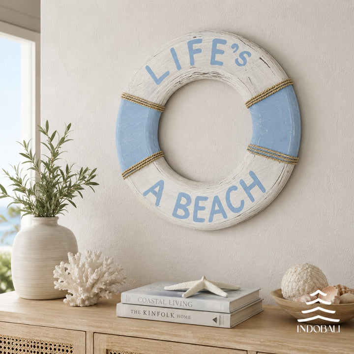 Placa de Madeira Life's a Beach 50 cm