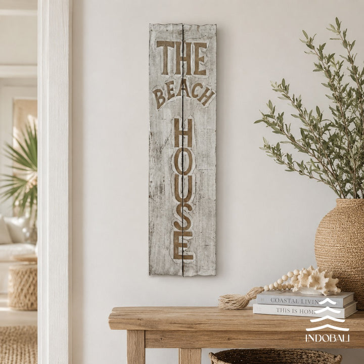 Placa de Beach House - Marrom