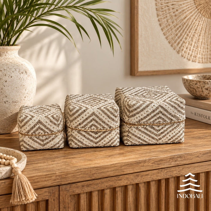 Caixa decorativa Bambu de Pedrinhas modelo 04