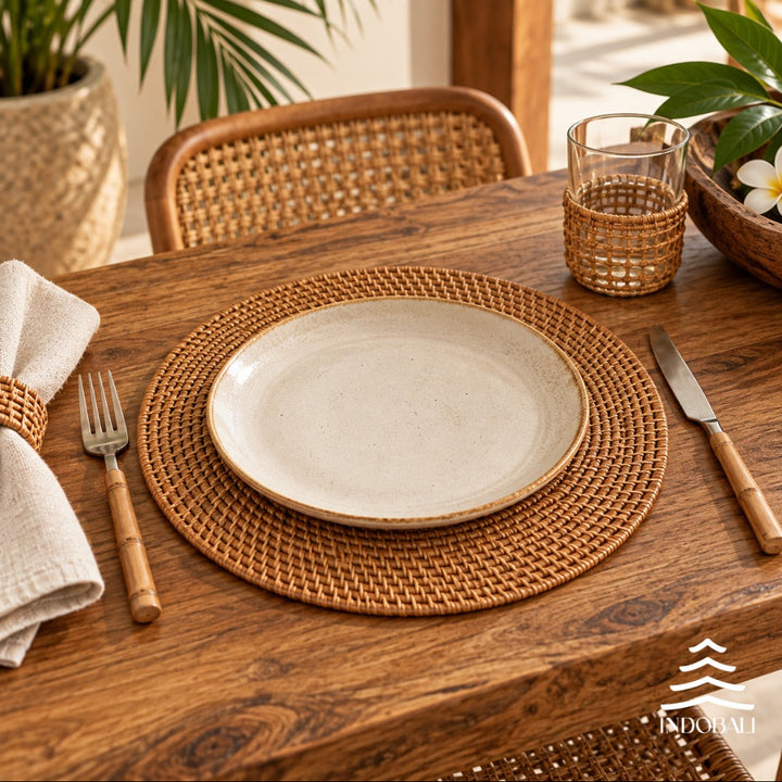 Sousplat Redondo - Natural Rattan