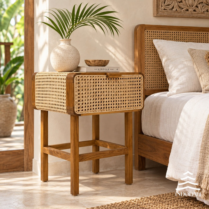 Mesa de Cabeceira de Rattan