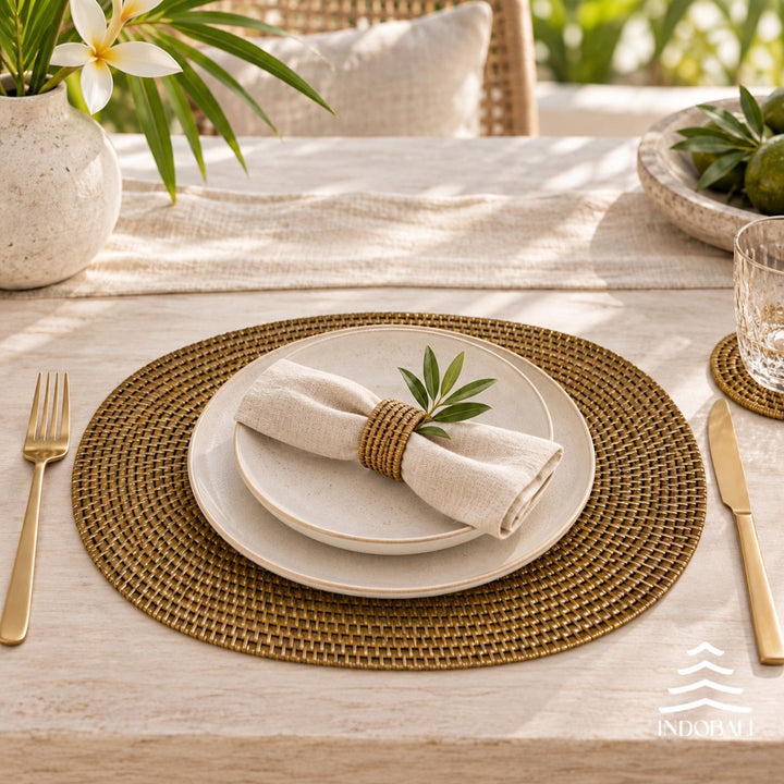 Sousplat Oval - Natural Rattan