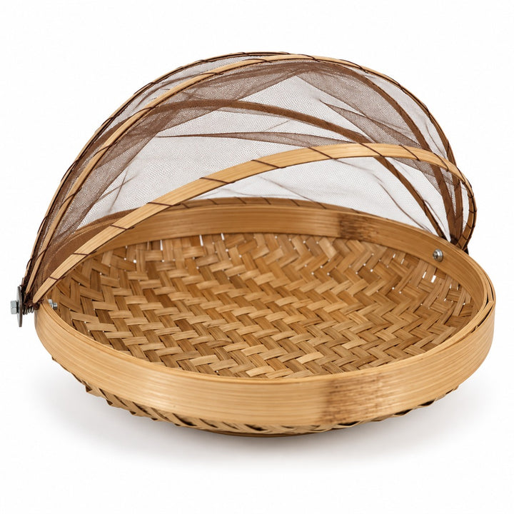 Fruteira Cesta de Pão em Bambu com Tela