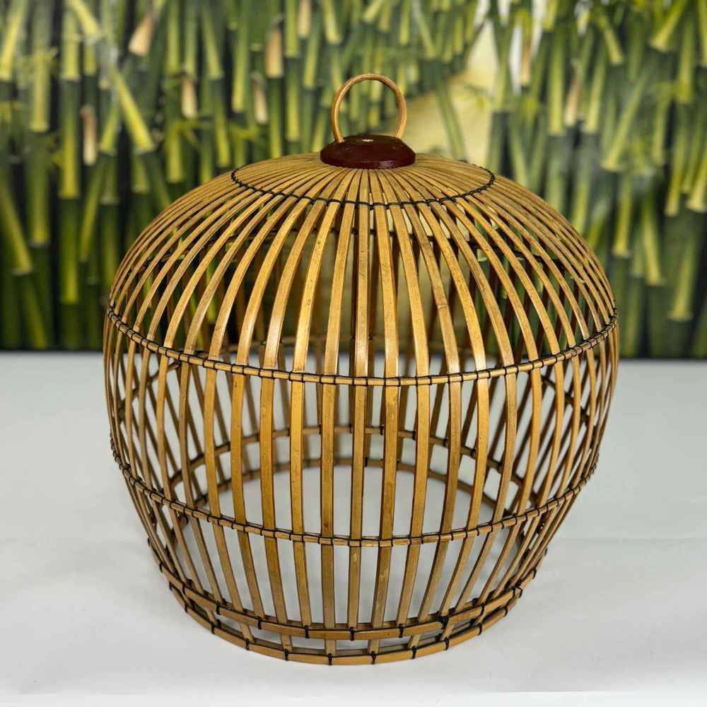 Luminária Artesanal Estilo Chinês de Bambu Asiático com Madeira