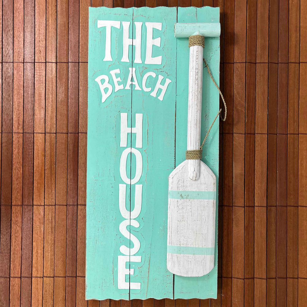 Placa The Beach House com Remo - Verde