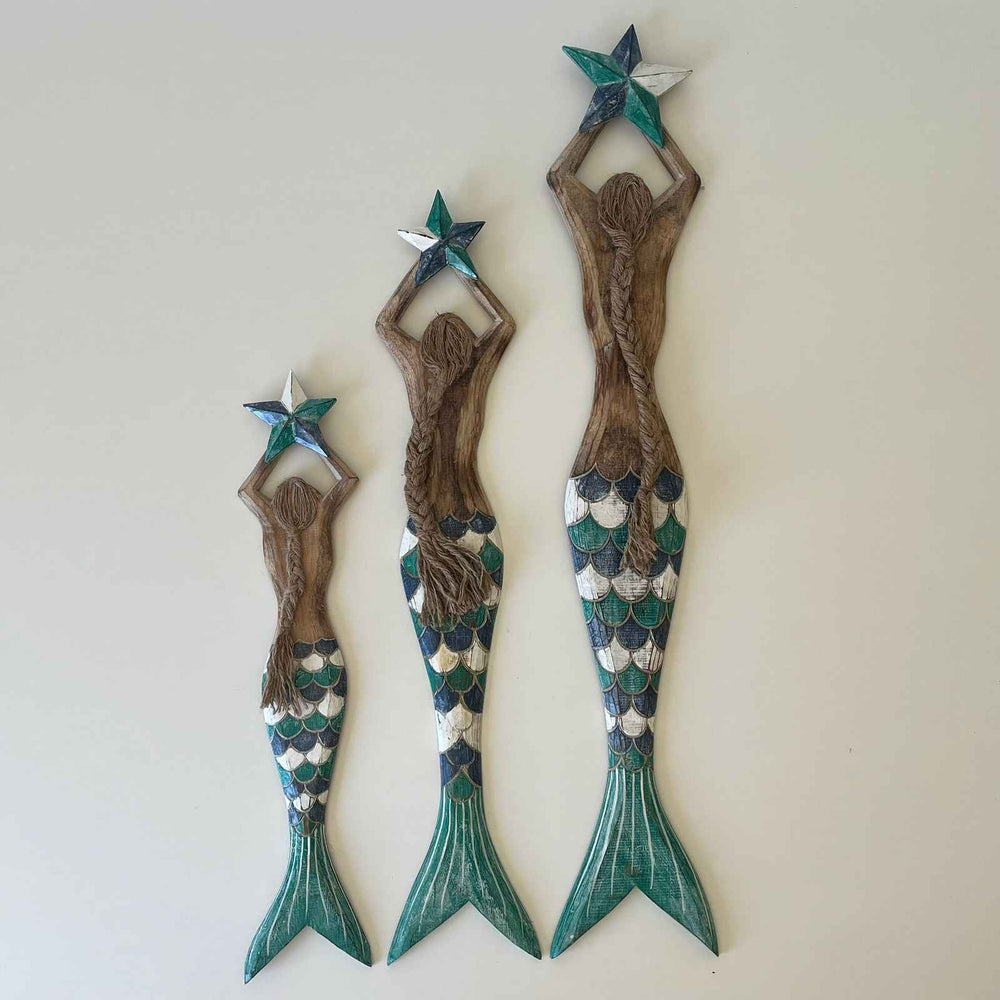 Sereia Grande com Cabelos - Azul e Verde