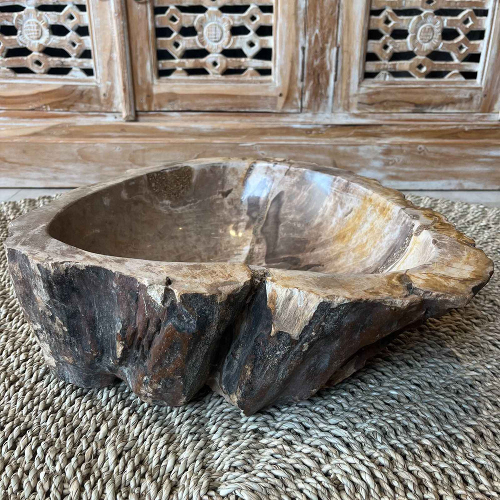 Cuba de Madeira Fossilizada 37x15x40 cm
