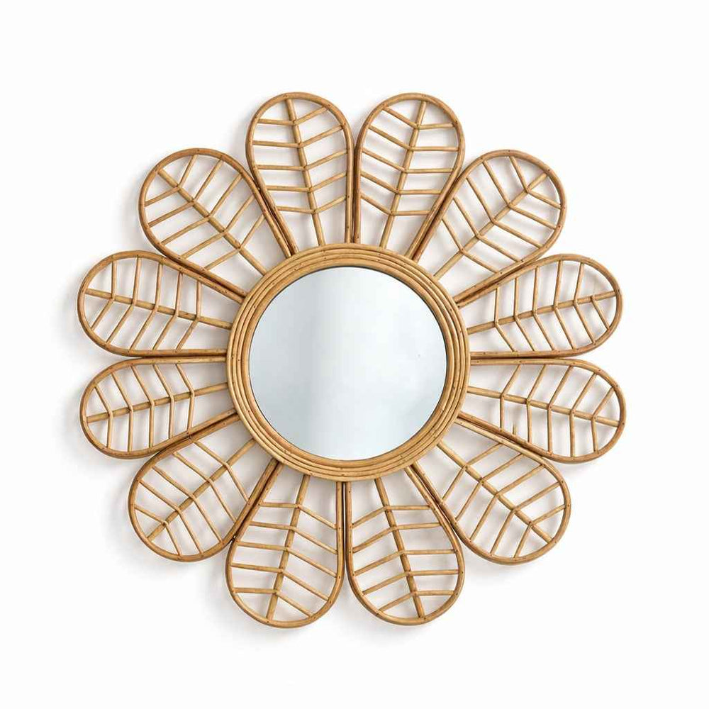Espelho Flor em Rattan