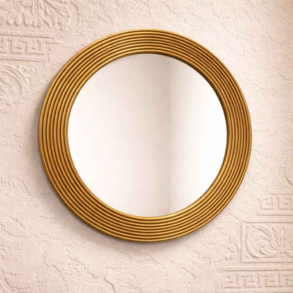 Espelho Circular em linhas de Rattan