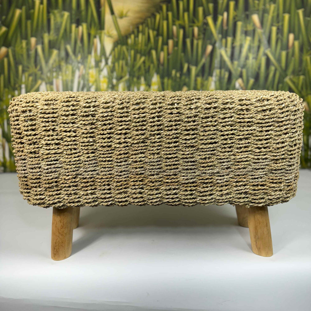 Banqueta baixa Retangular Fibra Seagrass Bege - IndoBali