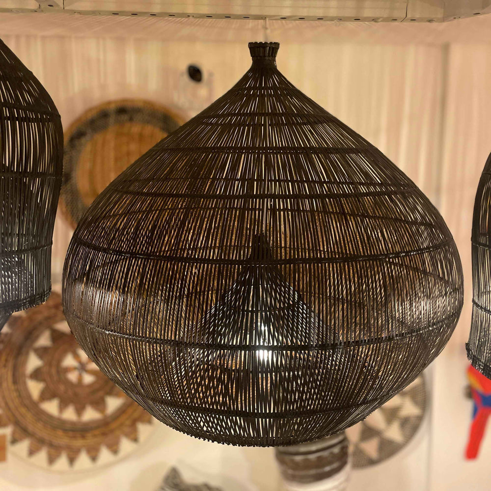 Luminária Nusa Penida Black Bambu Asiático
