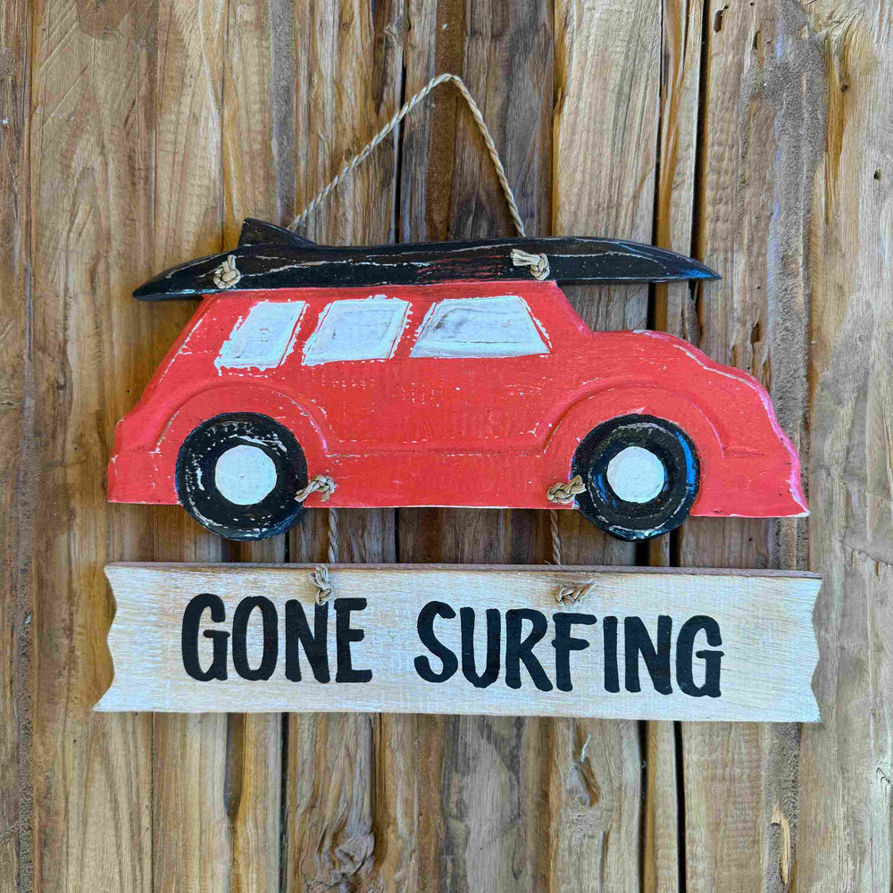 Carro Gone Surfing de Madeira - Vermelho - IndoBali