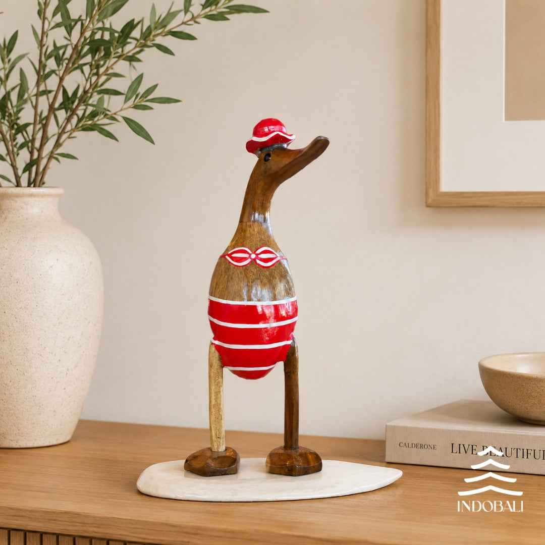 Pato Surfista com Biquíni - Vermelho